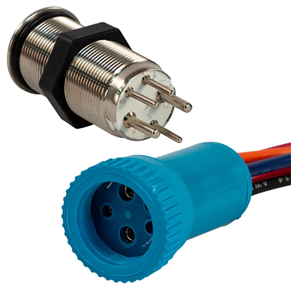 Bluewater 19Mm Push Button Switch - Off/On/On Nav/Anc Contact - Blue/Green/Red Led - 1' Lead [9057-3114-1] 1