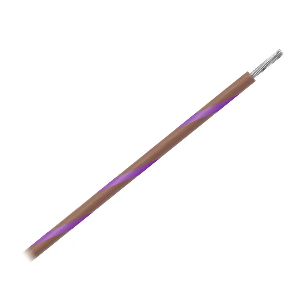 Pacer 16 Awg Gauge Striped Marine Wire 500' Spool - Brown W/Violet Stripe [Wul16br-7-500] 1