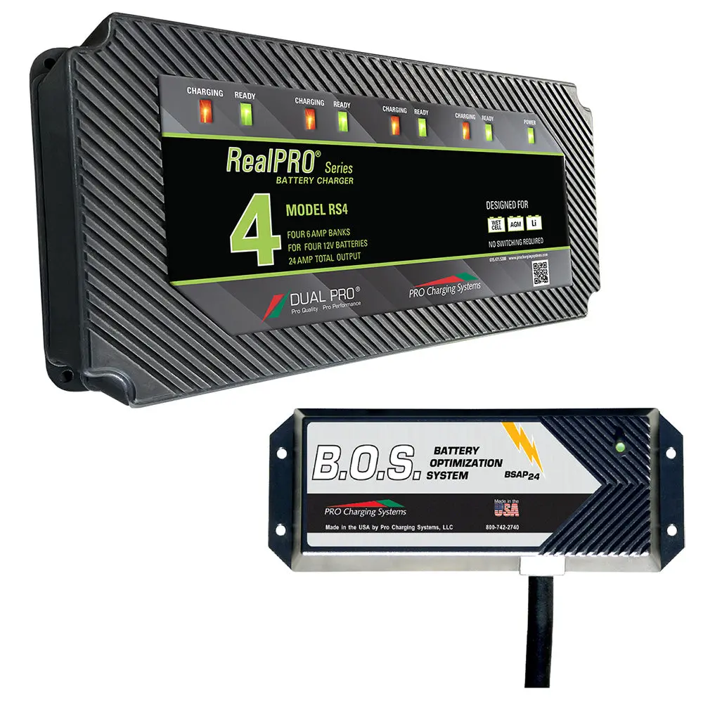 Dual Pro Rs4 4 Bank Battery Charger W/2 Bank B.O.S. [Rs4/Bos12v2] 1