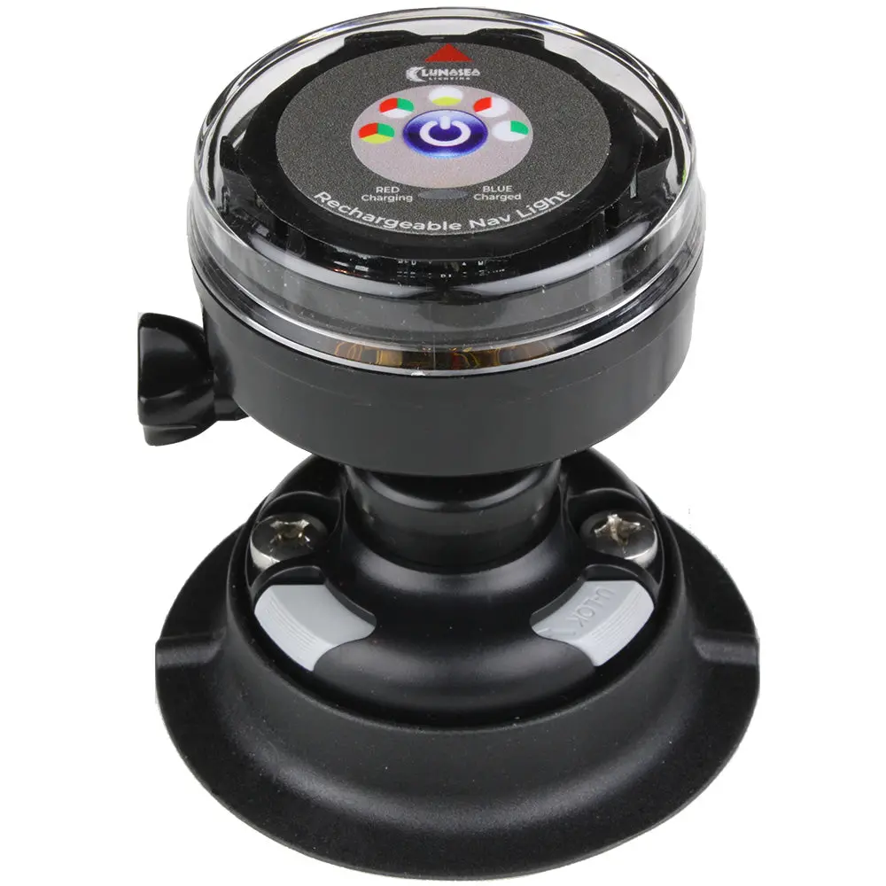 Lunasea Rechargeable Tri-Color Portable Navigation Light W/Railblaza Quikport Mount - Black [Llb-72Bk-Ub-01] 1