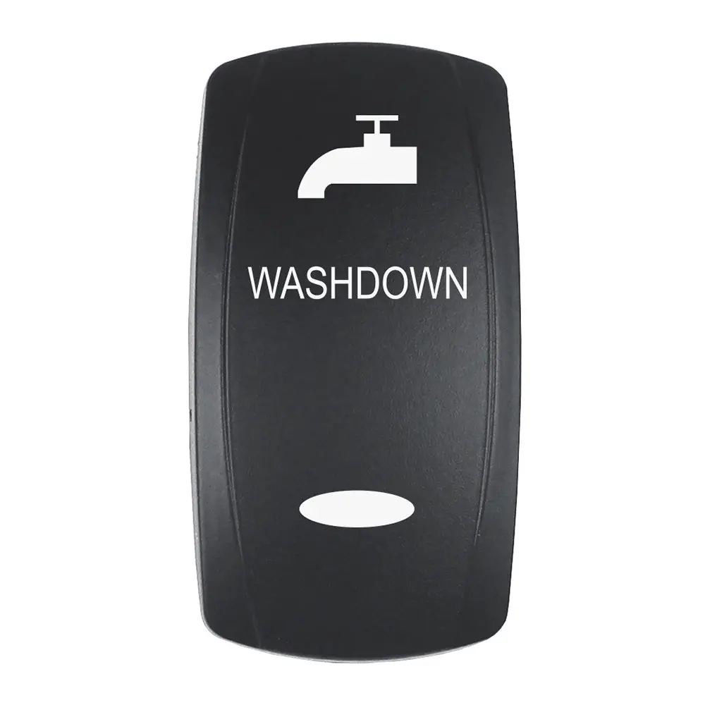 Pacer Actuator - 'Washdown' F/V Series Contura Switches - Black - Laser Etched (Top/Bottom Light) [Ev2le-Wshdwn] 1