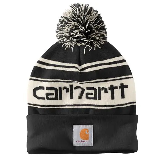 Carhartt Knit Pom-Pom Cuffed Logo Beanie 1