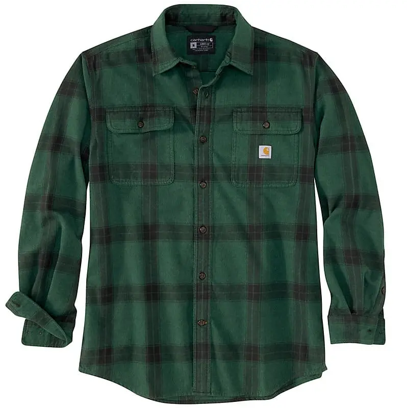 Carhartt - Loose Fit Heavyweight Flannel Long Sleeve Plaid Tee 1