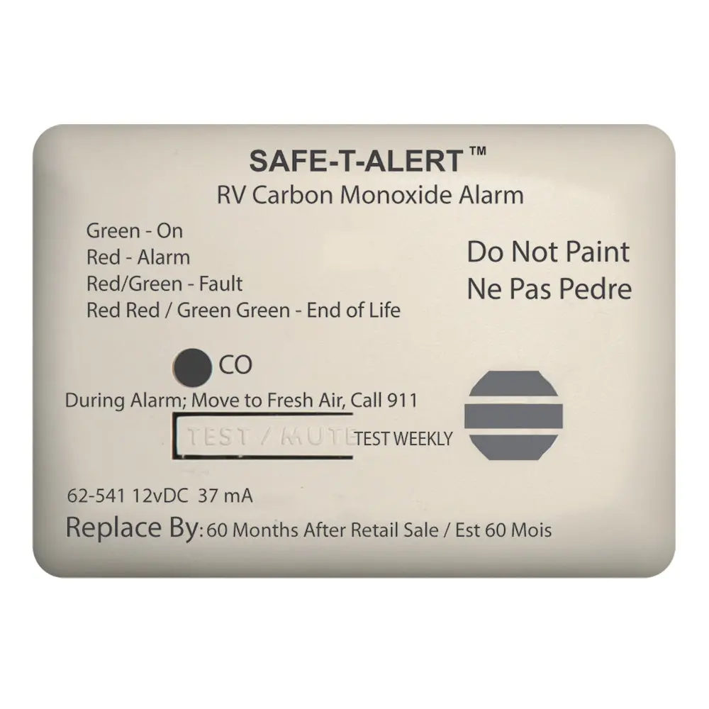 Safe-T-Alert 62 Series Carbon Monoxide Alarm - 12V - Rv Surface Mount - White [62-541-Wt] 1