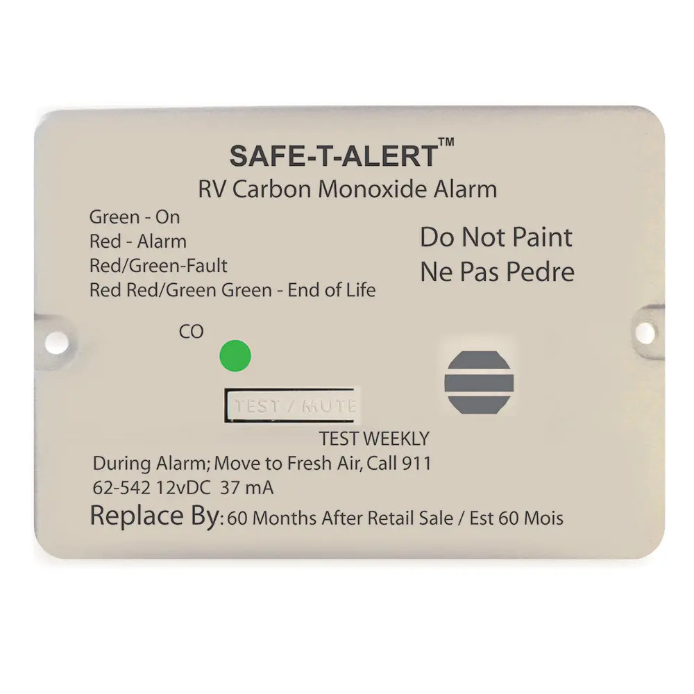 Safe-T-Alert 62 Series Carbon Monoxide Alarm - 12V - Rv Flush Mount - White [62-542-Wt] 1