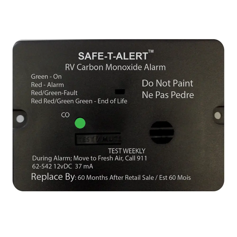 Safe-T-Alert 62 Series Carbon Monoxide Alarm - 12V - Rv Flush Mount - Black [62-542-Bl] 1