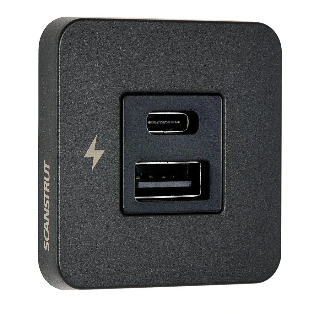 Scanstrut Tile Usb-A/Usb-C Interior Charging Socket - 12/24V - Black Bezel [Sc-Tile-10] 1