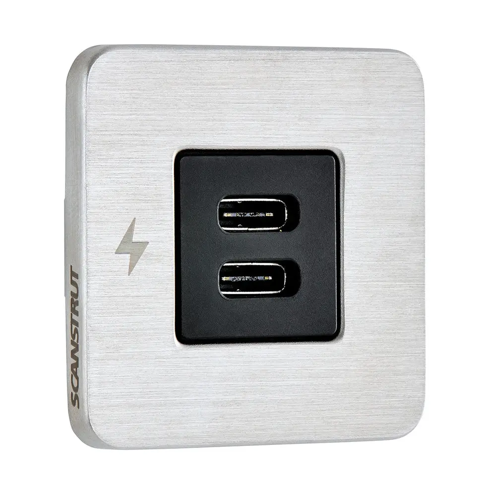 Scanstrut Tile Usb-C Interior Charging Socket - 12/24V - Stainless Steel Bezel [Sc-Tile-21] 1