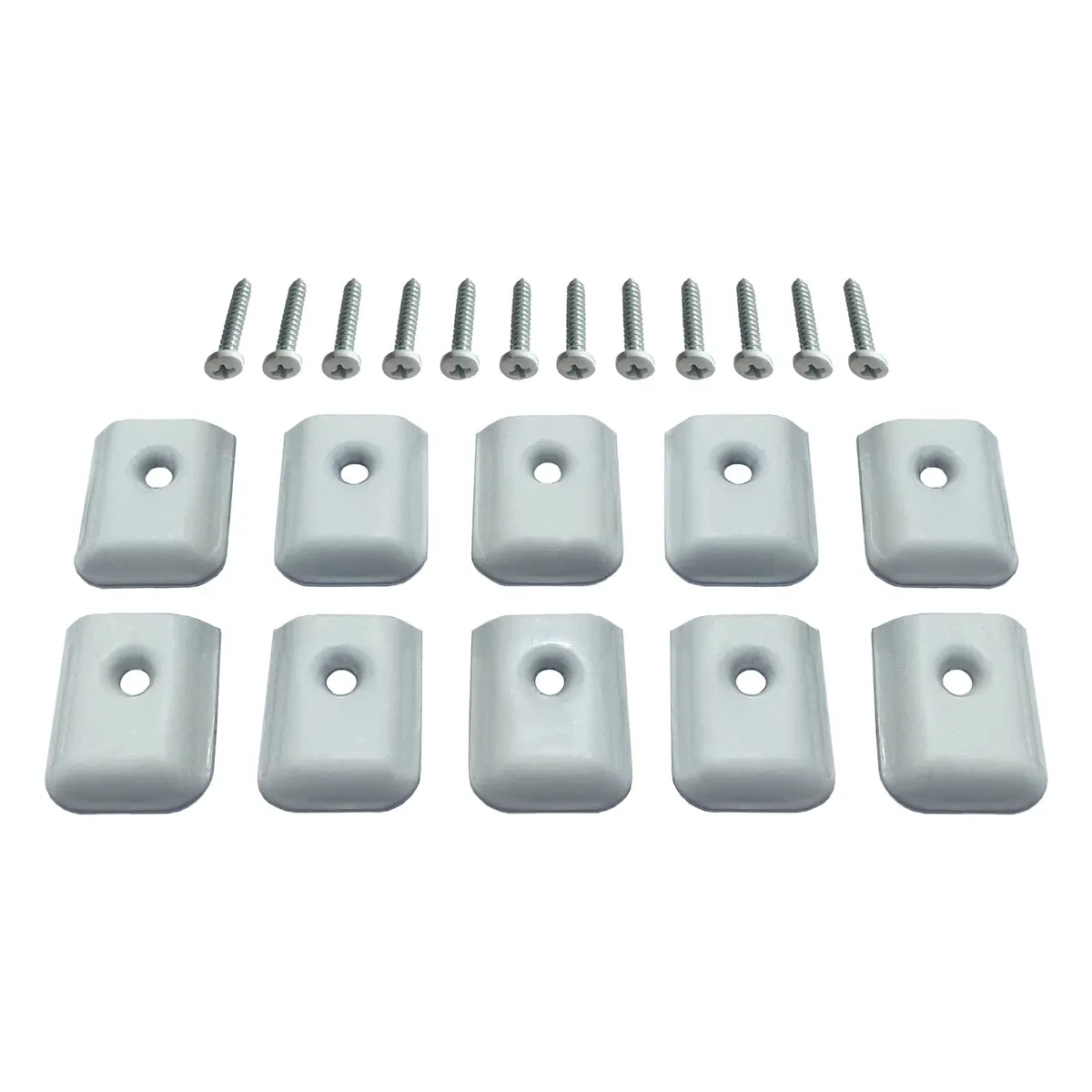 White Rv Camper Trailer Aluminum Extrusion Flat End Cap For Vinyl Trim Molding 3/4" With Screws 2