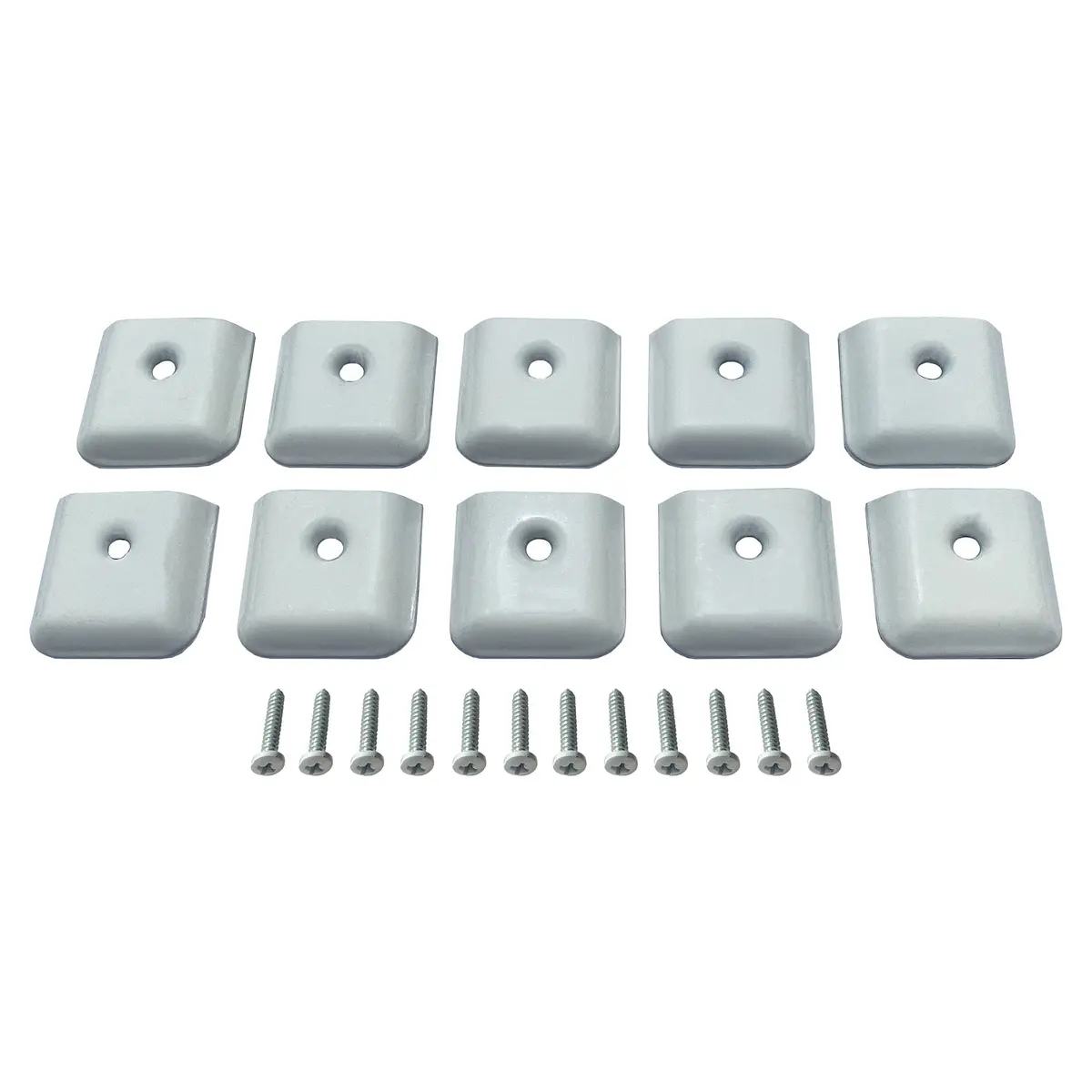 White Rv Camper Trailer Aluminum Extrusion Flat End Cap For Vinyl Trim Molding 7/8" With Screws 2