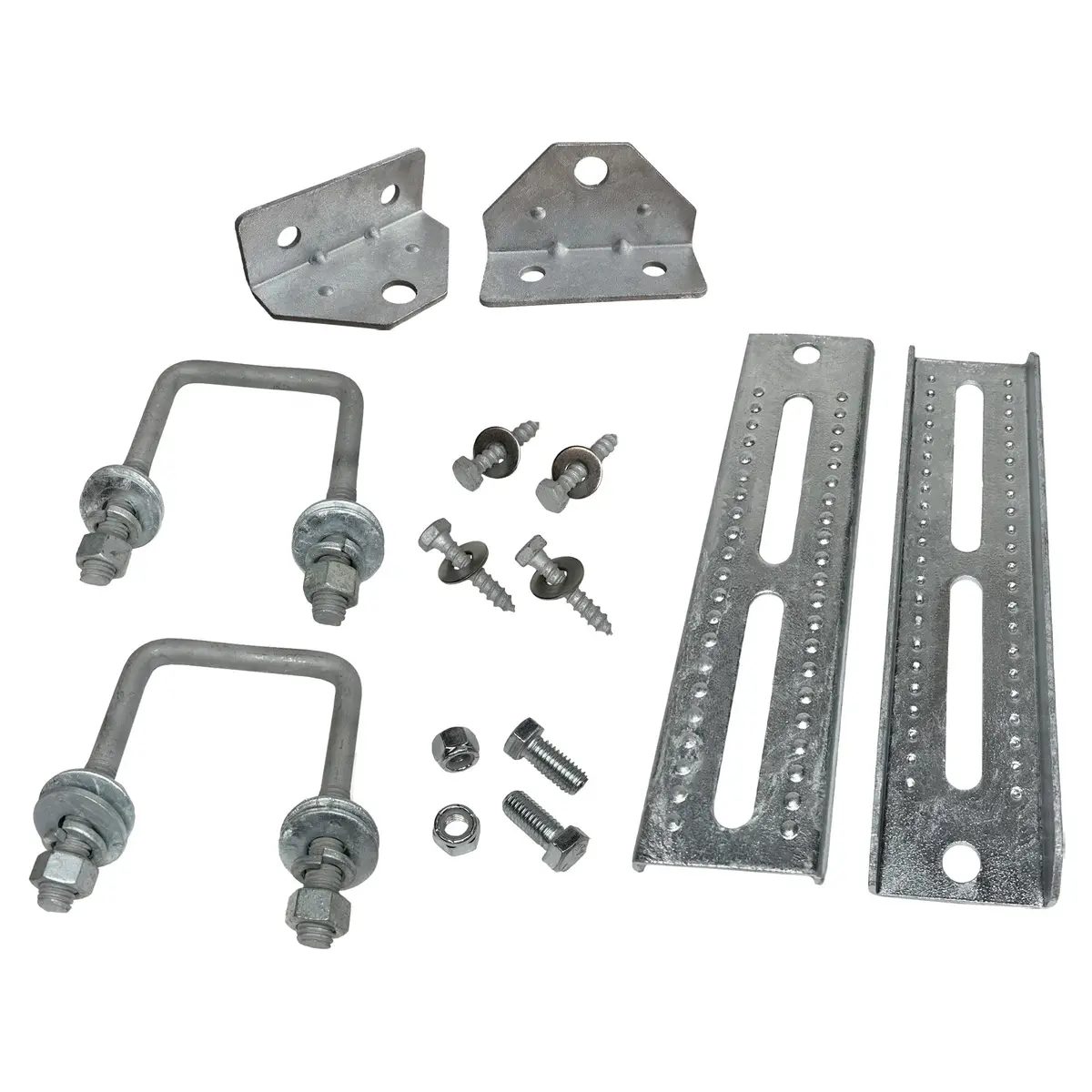 10" Galvanized Swivel Top Bunk Bracket Kit With Hardware For Boat Trailer, Fits 3X3 Cross Members, Heavy Duty 1