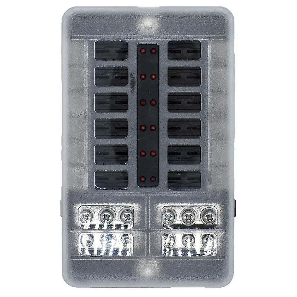 Bluewater 12 Position Fuse Block W/Leds [3200-0001-012] 1