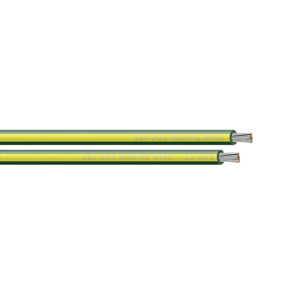 Sea-Dog 10 Awg Green/Yellow Stripe Primary Wire - 100' [8010142] 1