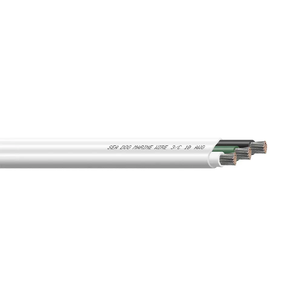Sea-Dog 10/3 Awg Flat Triplex Wire - White/Green/Black - 300' [8010305] 1