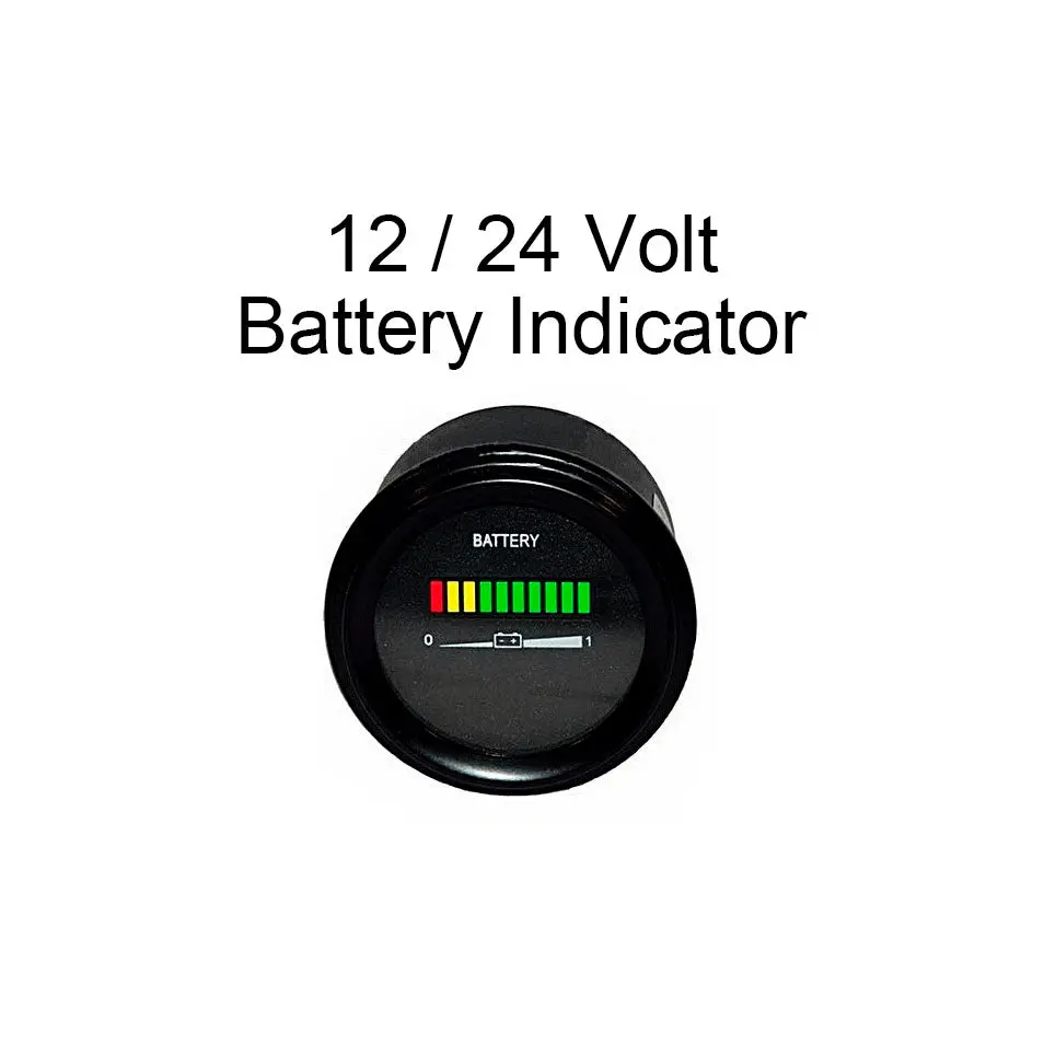 12V 12 Volt Marine Trolling Motor Battery Indicator Power Meter-  2" Round 1