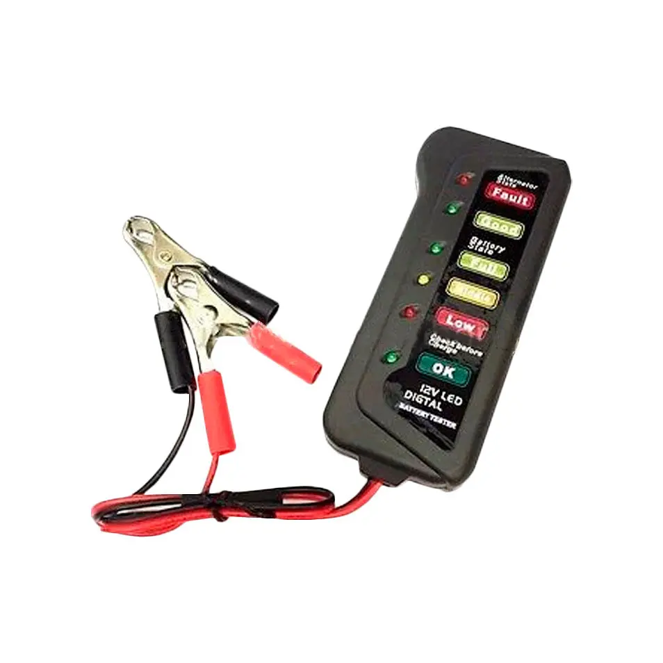 12V Digital Battery & Alternator Tester 6 Led Display For Car Motorcycle Trucks 1