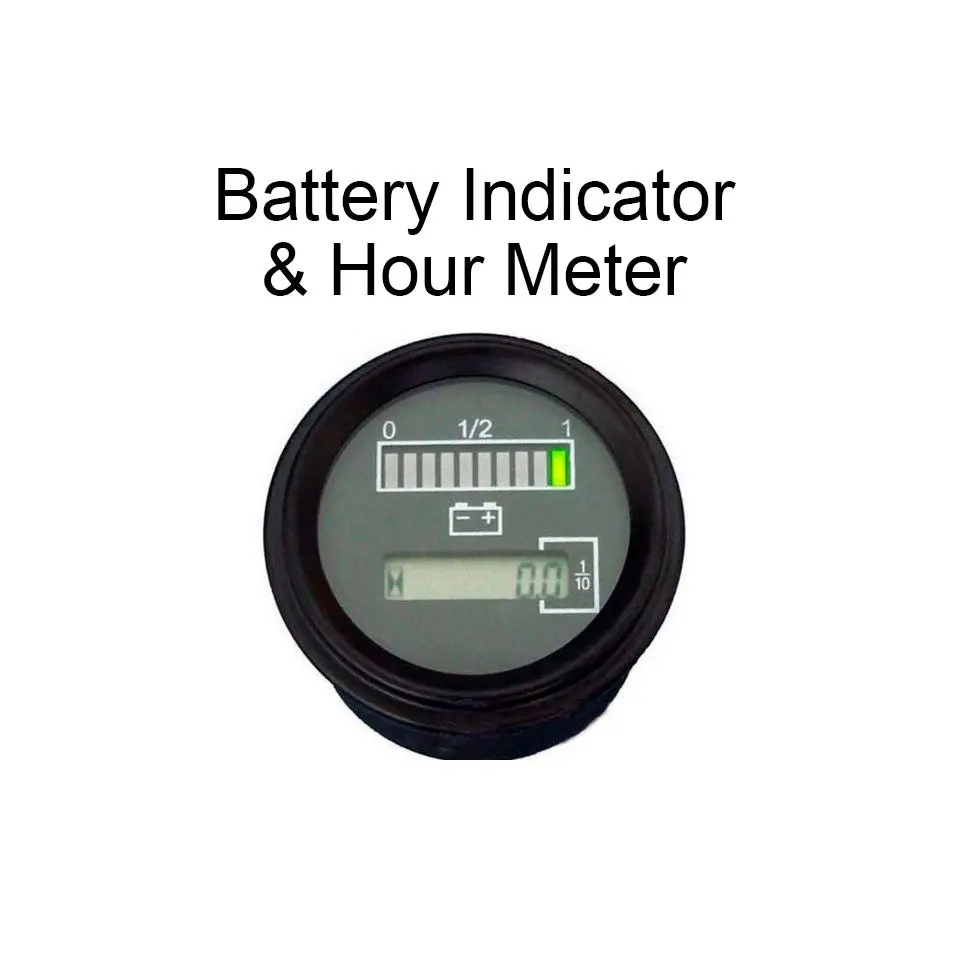 12V 24V 36V Marine Engine Hour Meter W/ Battery Indicator Charge Meter 2" 1