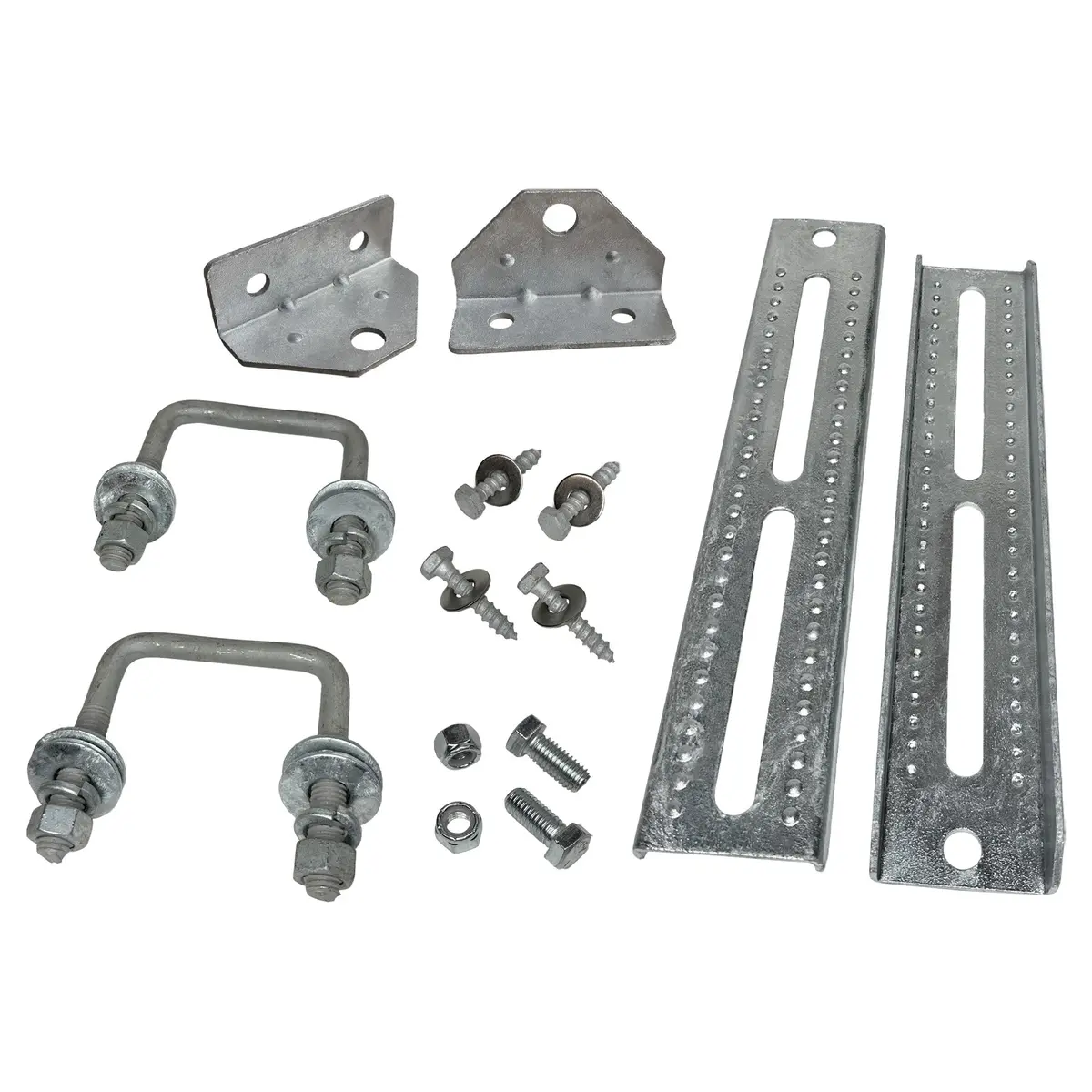 12" Galvanized Swivel Top Bunk Bracket Kit With Hardware For Boat Trailer, Fits 2X3 Cross Members, Heavy Duty 1