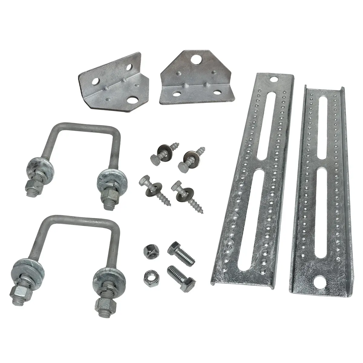 12" Galvanized Swivel Top Bunk Bracket Kit With Hardware For Boat Trailer, Fits 3X3 Cross Members, Heavy Duty 1
