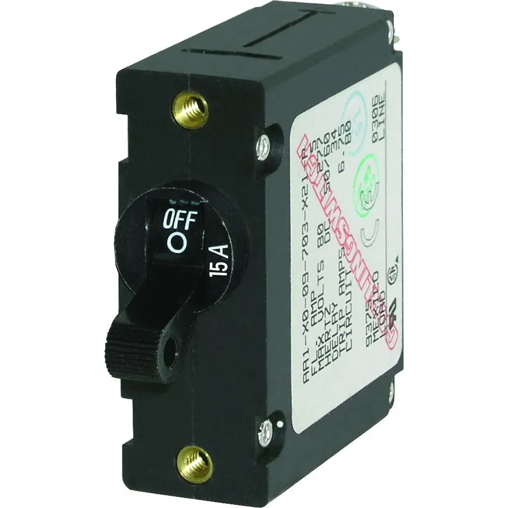 Blue Sea 7208 Ac/Dc Single Pole Magnetic World Circuit Breaker - 15Amp [7208] 1
