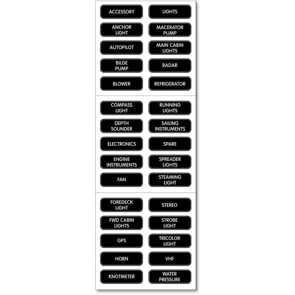 Blue Sea 8030 Dc Panel Basic 30 Label Set [8030] 1