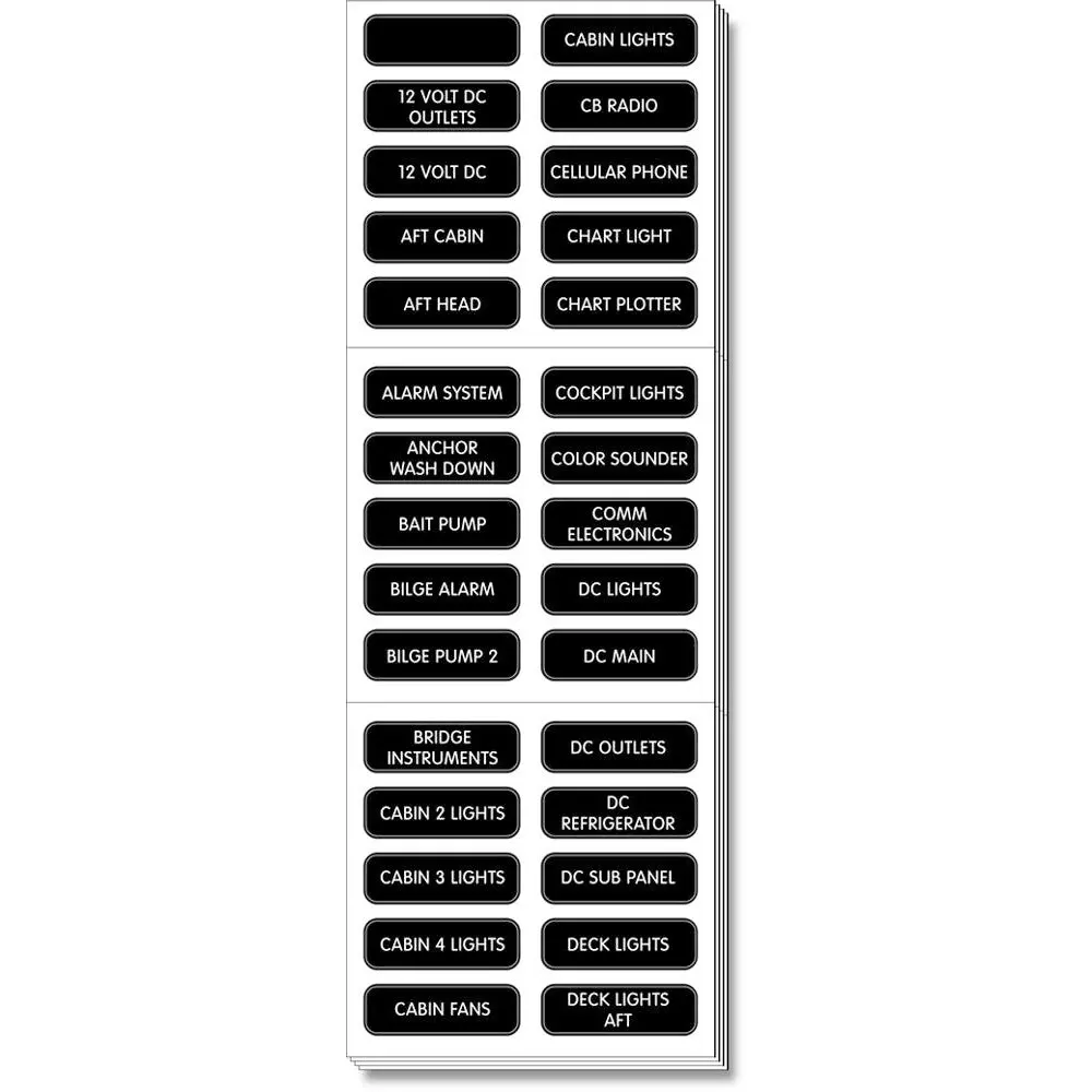 Blue Sea 8039 Dc Panel Extended 120 Label Set [8039] 1