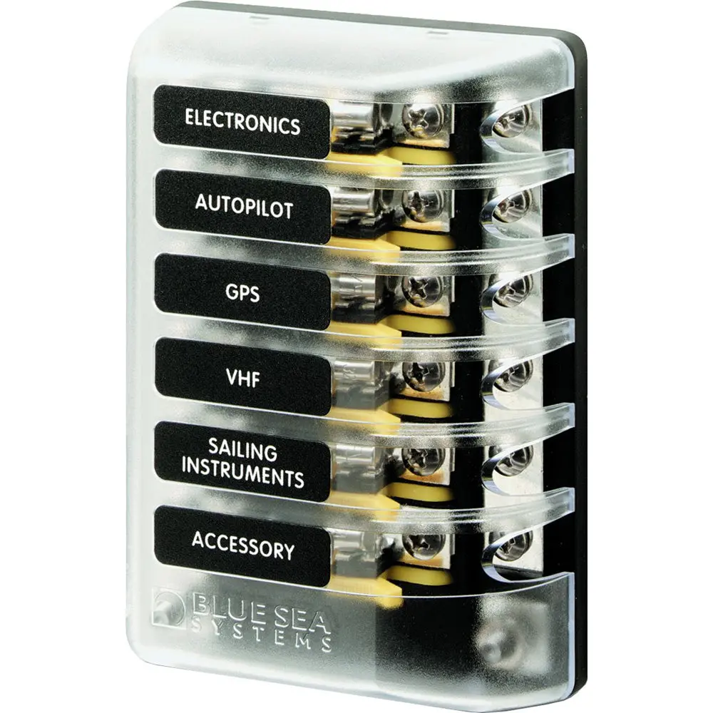 Blue Sea 5015 St Glass Fuse Block W/Negative Bus [5015] 1
