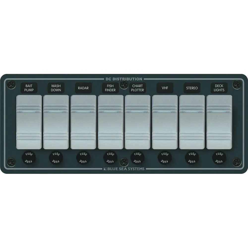 Blue Sea 8261 Waterproof Panel 8 Position - Slate Grey [8261] 1