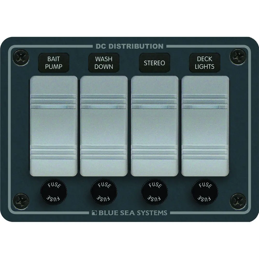 Blue Sea 8262 Waterproof Panel 4 Position - Slate Grey [8262] 1