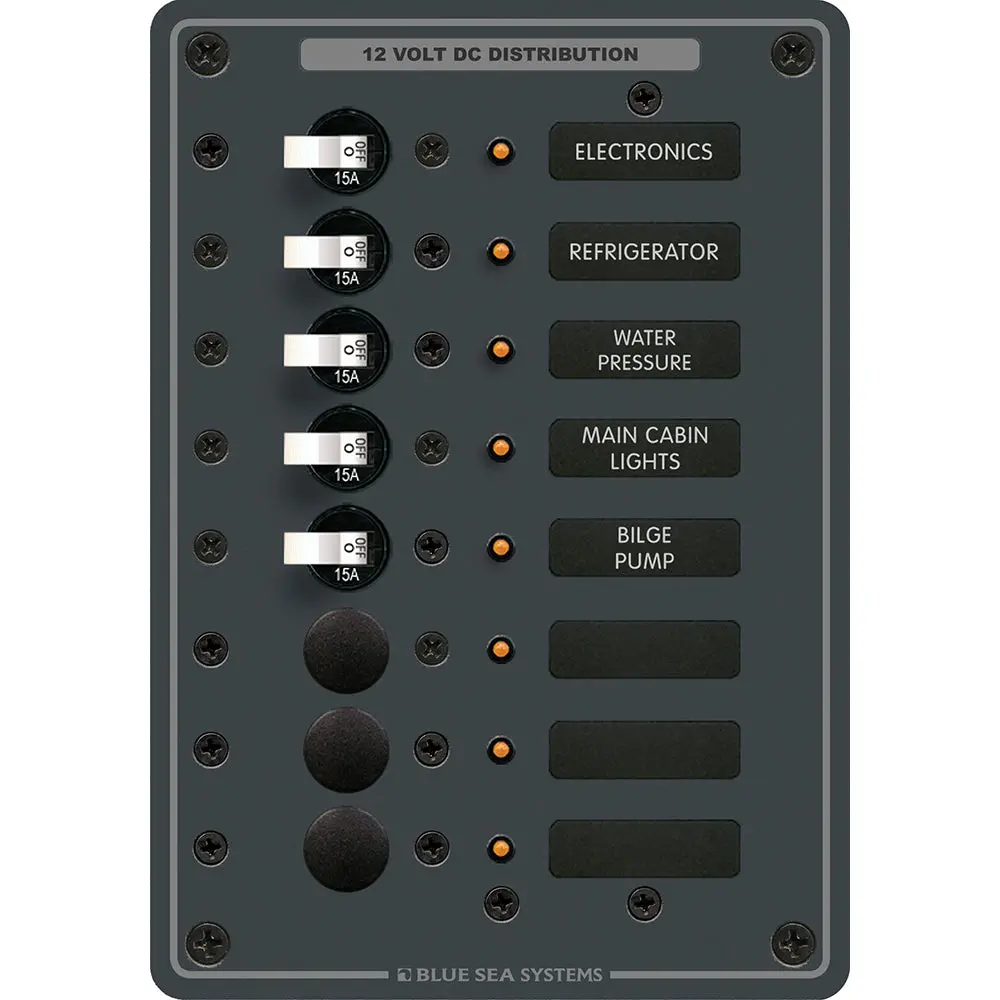 Blue Sea 8023 Dc 8 Position Circuit Breaker - White Switches [8023] 1