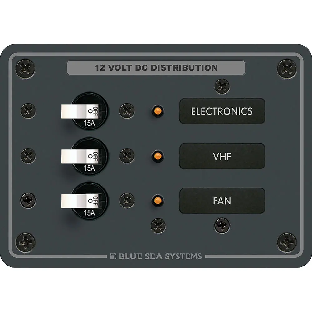 Blue Sea 8025 Dc 3 Position Breaker Panel - White Switches [8025] 1