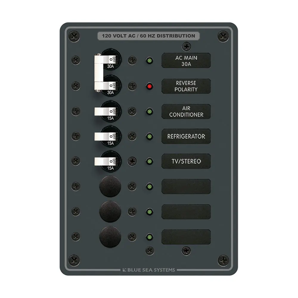 Blue Sea 8027 Ac Main +6 Position Breaker Panel - White Switches [8027] 1