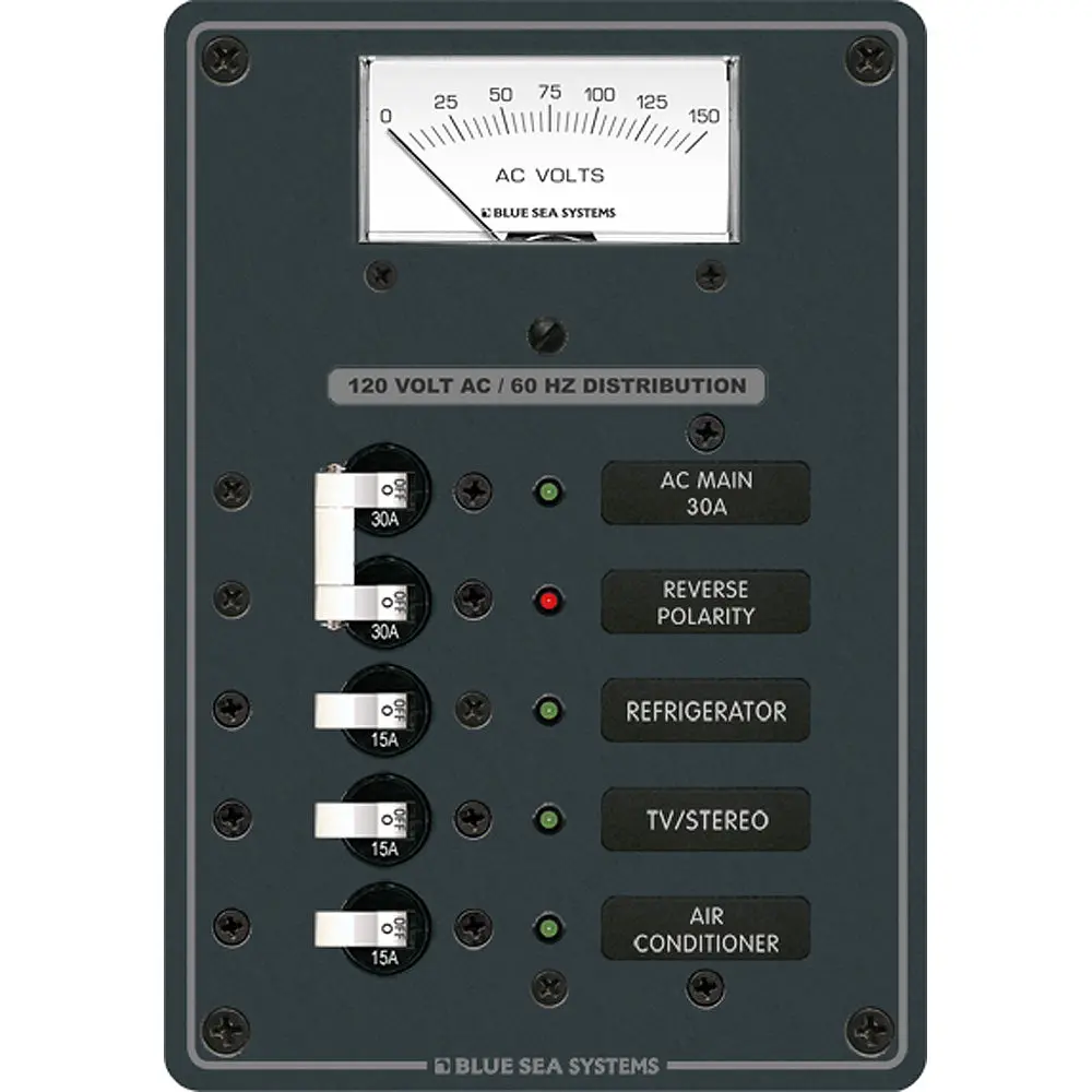 Blue Sea 8043 Ac Main +3 Positions Toggle Circuit Breaker Panel - White Switches [8043] 1
