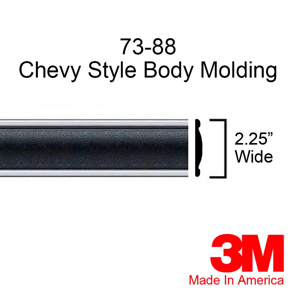 Qpn Black Side Body Trim Molding For Use On 1973-1988 Chevy Pickup Truck Suburban 2.25" Wide 1
