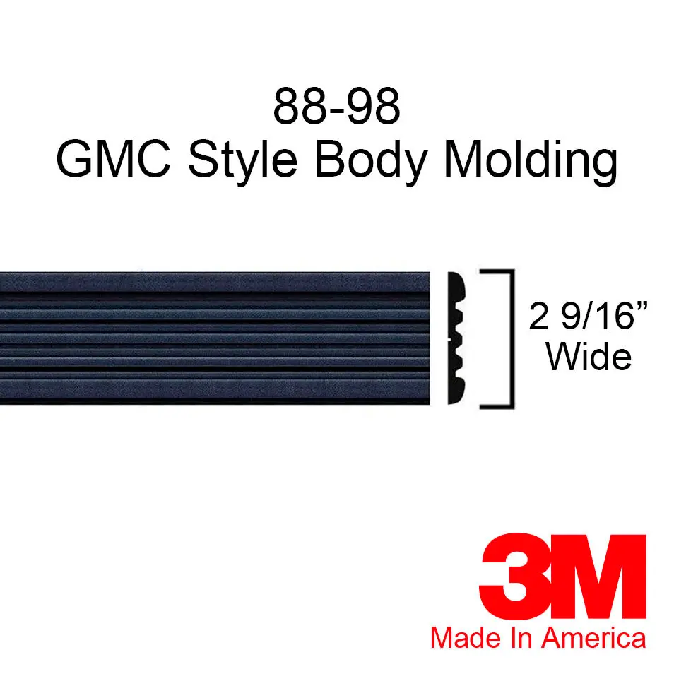 Black Side Body Trim Molding For Use On 1988-1999 Gmc Sierra And C/K Pickup Trucks 1