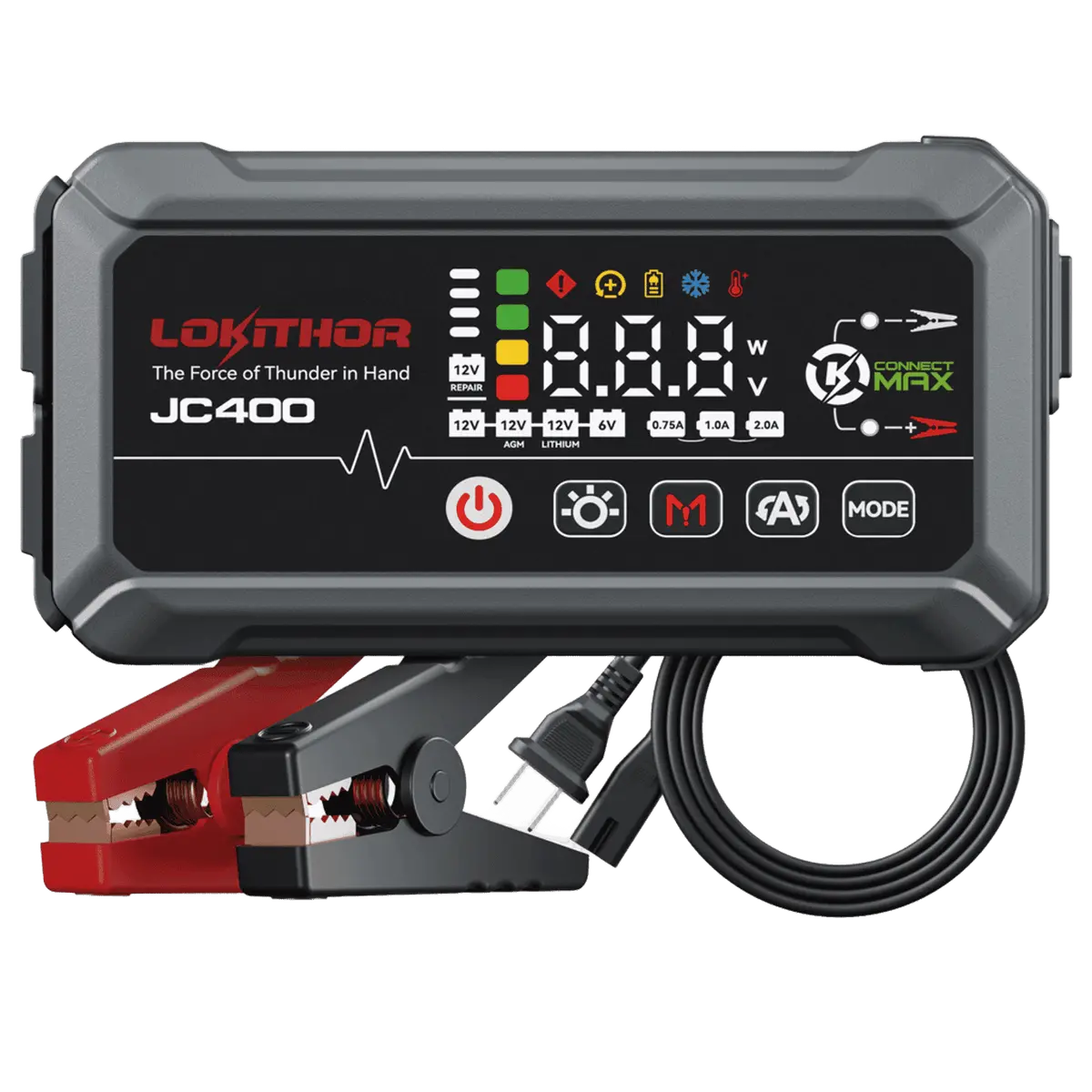 Lokithor Jc400 Car Battery Maintainer, Trickle Charger And Desulfator Jump Starter 1