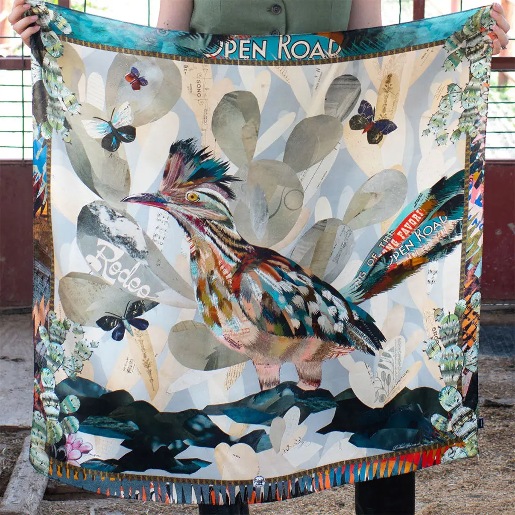 Indigo Morning Silk Scarf 1