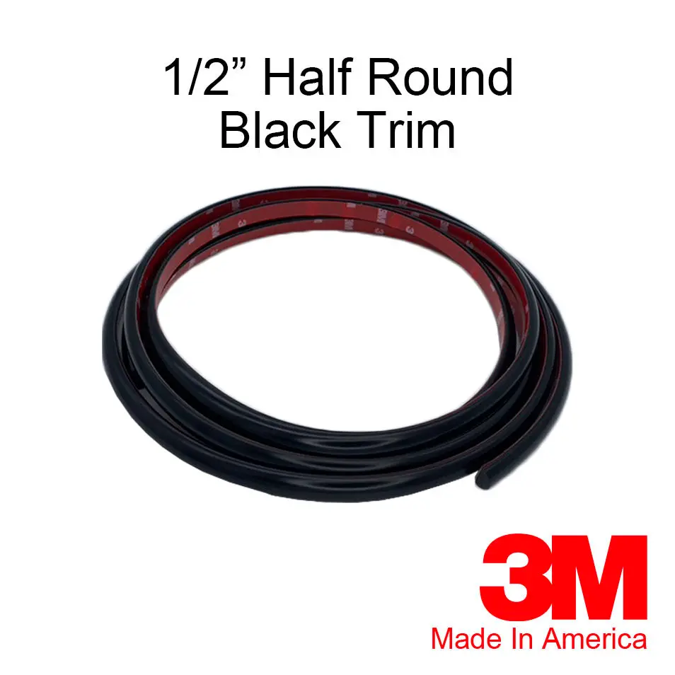 1/2'' Black Half Round Trim Molding 1