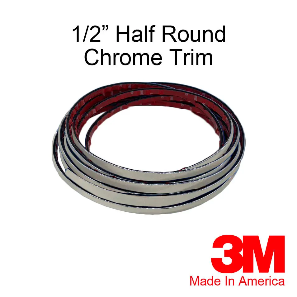 1/2'' Chrome Half Round Trim Molding 1