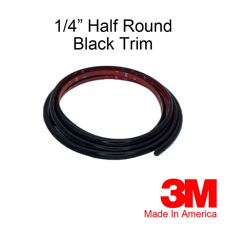 1/4'' Black Half Round Trim Molding 1