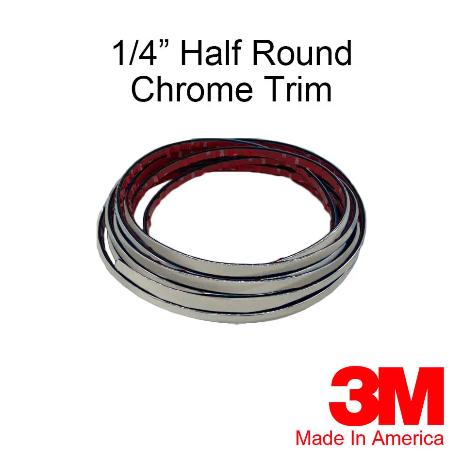 1/4'' Chrome Half Round Trim Molding 1