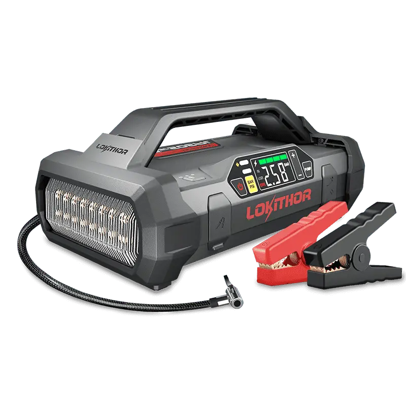 Lokithor Ja302 Jump Starter With Air Compressor 2500Amp 1