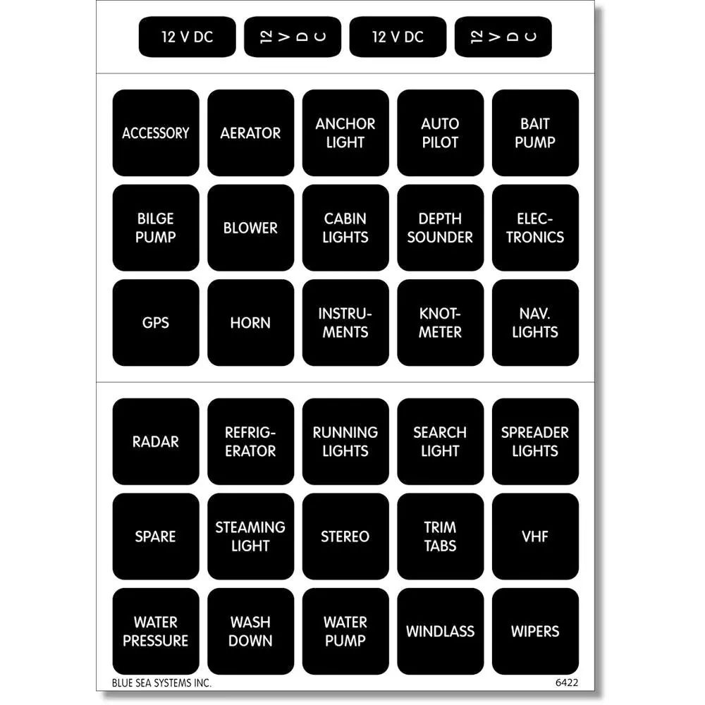 Blue Sea 4215 Square Format Label Set - 30 [4215] 1