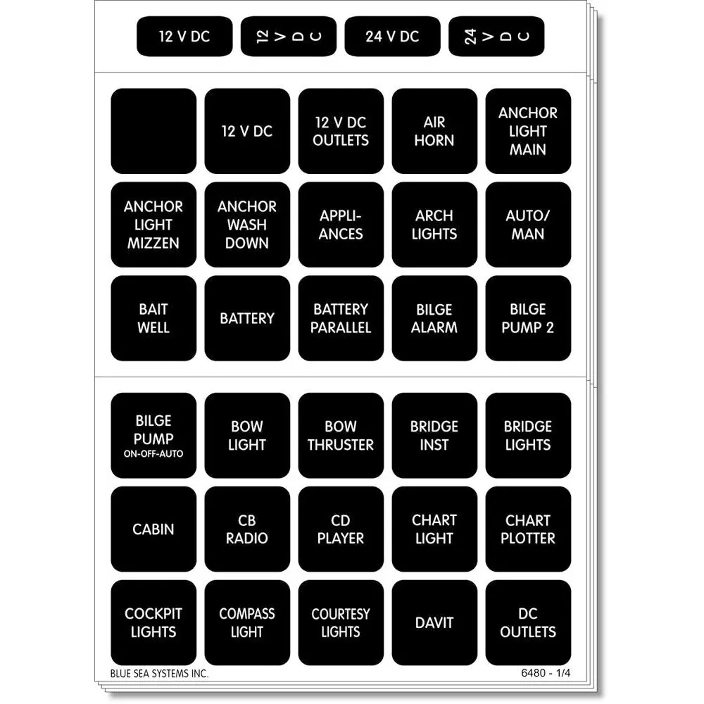 Blue Sea 4217 Square Format Label Set - 120 [4217] 1
