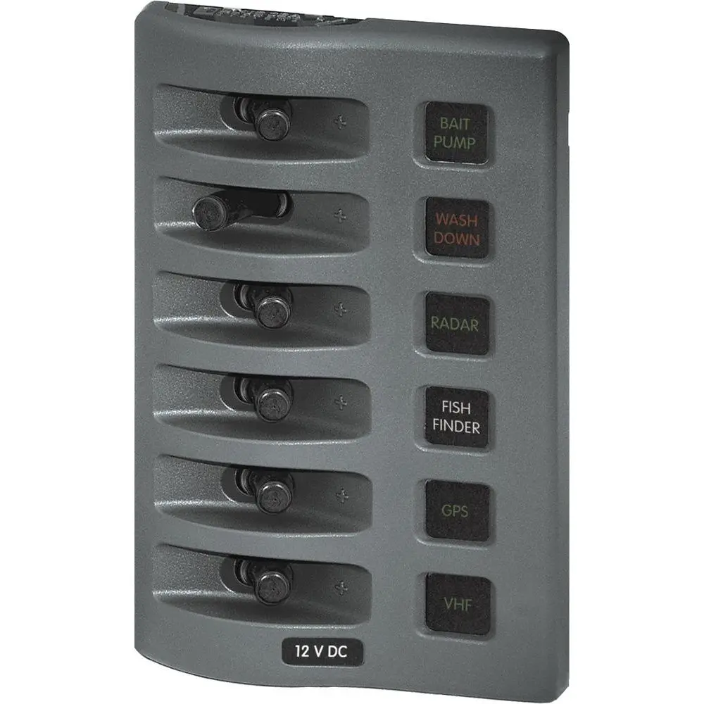 Blue Sea 4306 Weatherdeck Water Resistant Fuse Panel - 6 Position - Grey [4306] 1