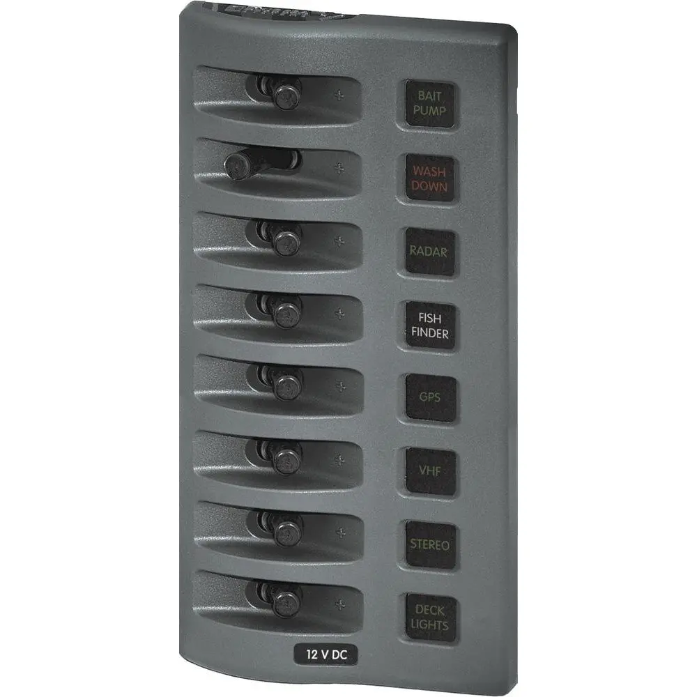 Blue Sea 4308 Weatherdeck Water Resistant Fuse Panel - 8 Position - Grey [4308] 1