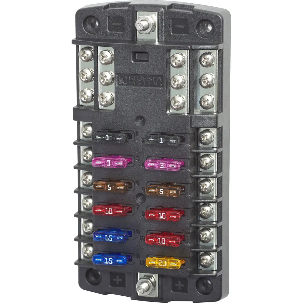 Blue Sea 5031 St Blade Fuse Block W/O Cover - 12 Circuit W/Negative Bus [5031] 1