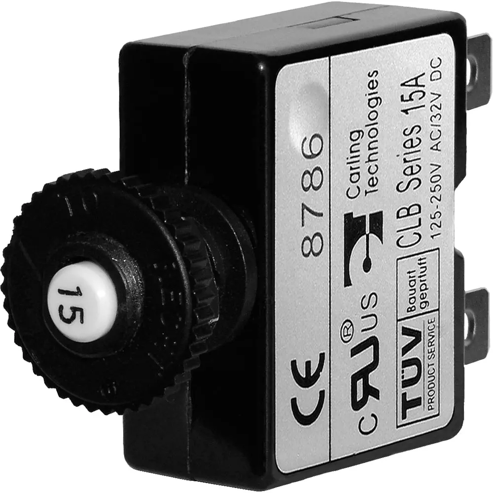 Blue Sea 7056 15A Push Button Thermal With Quick Connect Terminals [7056] 1