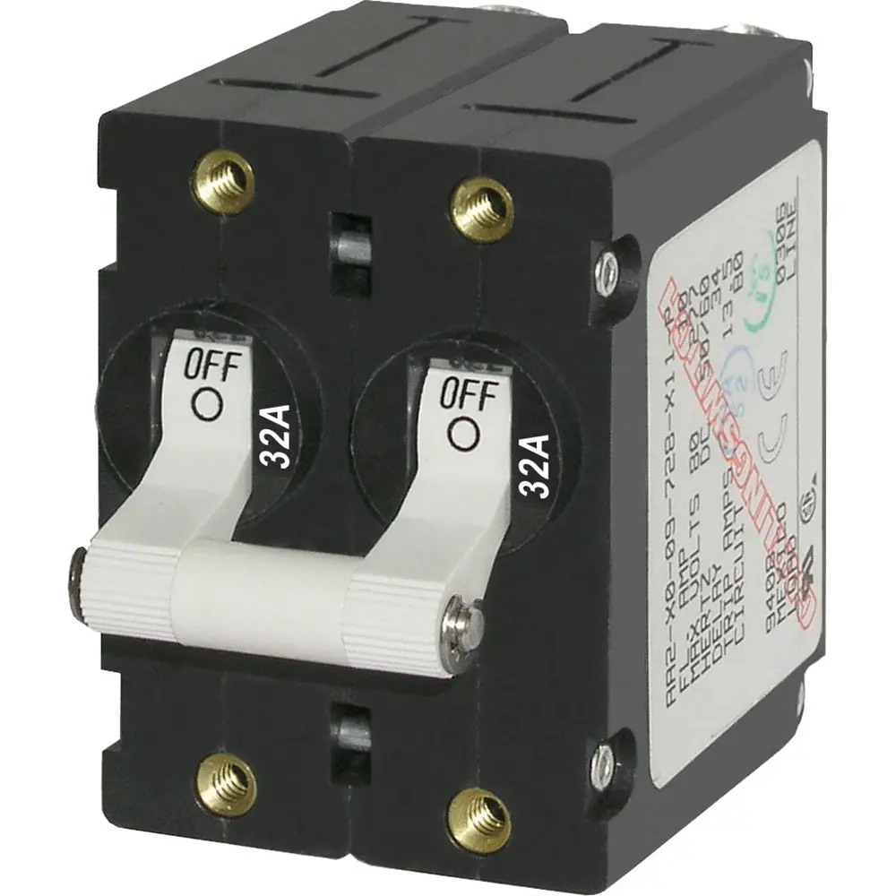 Blue Sea 7295 A-Series Double Pole Toggle - 32A - White [7295] 1