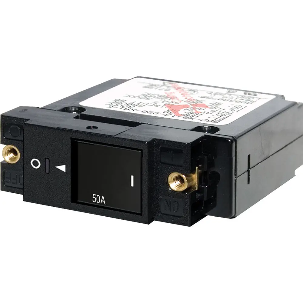 Blue Sea 7433 Single Pole Small Case 2" Slot Reset Rocker Circuit Breaker  -  50 Amp [7433] 1